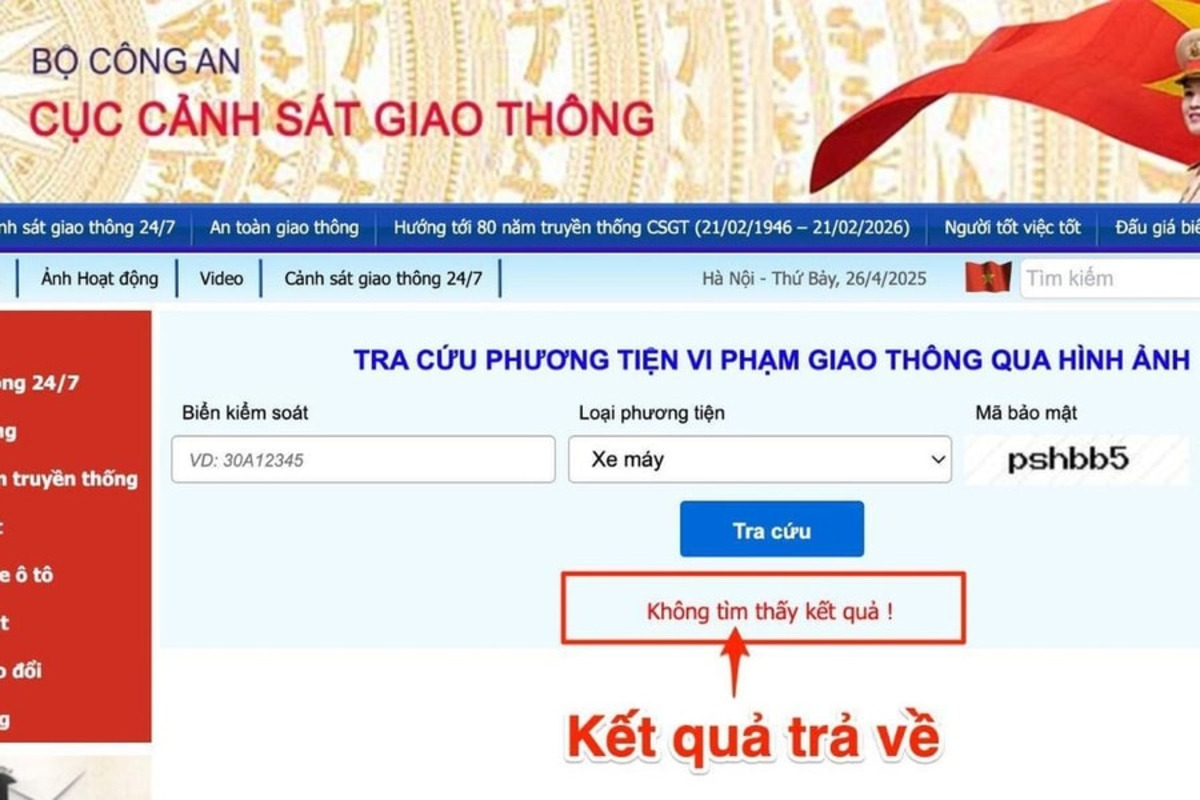 huong dan tra cuu phat nguoi tren website cuc canh sat giao thong Hướng dẫn tra cứu phạt nguội trên website Cục Cảnh sát giao thông